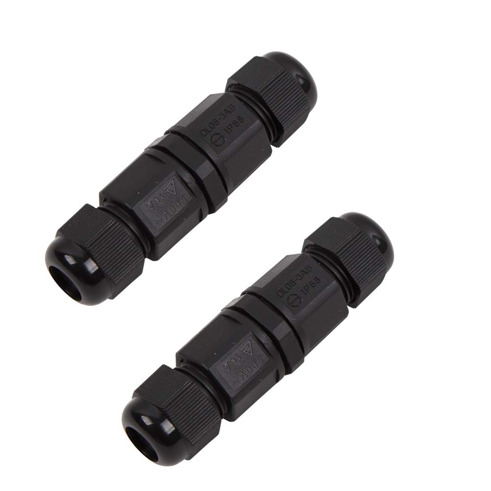 Waterproof Junction Box Outdoor Connection, IP68 Sleeve Coupler for max Ø7.3 mm Cable - Pack of 2