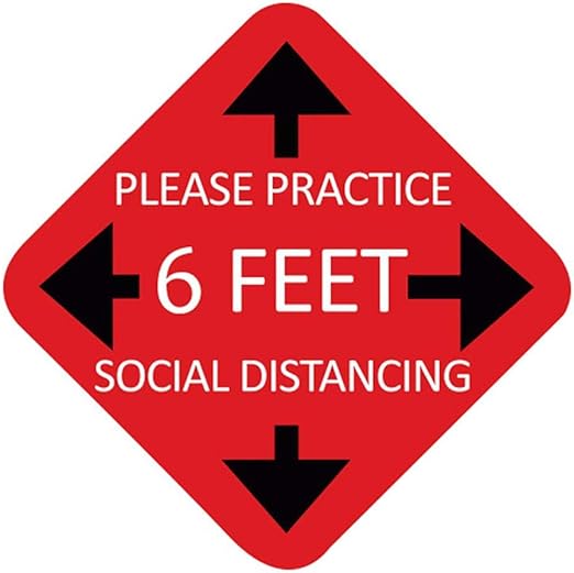 10PCS Please Practice 6ft Social Distancing Floor Sign,Social Distance