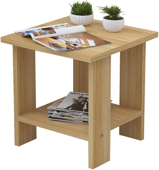 Amazon Com Square Side Table Small Coffee Table Bed Head Work Table Shelf Bedroom Living Room Sofa Terrace Solid Wood Color A Size 50x50x52 Cm Home Kitchen