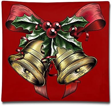 The Christmas BellChristmas Pillow Case,Christmas Linen Square Throw Flax Case Decorative Cushion Pillow Cover