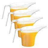 4 Pack Plastic Funnel Pitcher,Measuring Cup with