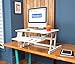 Rocelco ADR Standing Desk – Height Adjustable Sit Stand Desk Converter – Dual Monitor Capable – 32″ wide With Retractable Keyboard Tray – White Finishthumb 3