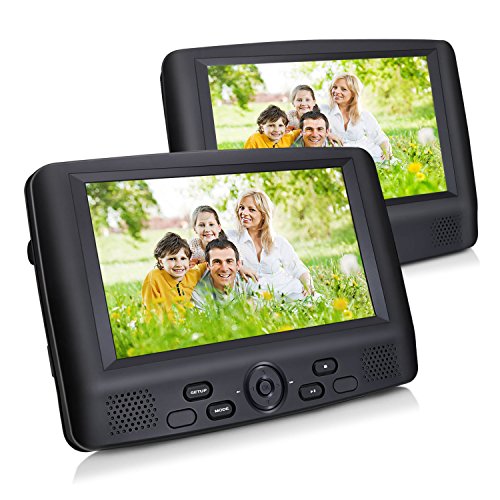 9-Dual-Screen-Portable-DVD-Player-with-Car-Headrest-Mount-Brackets-5-Hours-Built-in-Rechargeable-Battery-Black