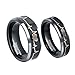 Greenpod 8mm Black Tungsten Wedding Band for Him and Her EKG Laser Etched Heart Beat Engagement Ring Size 11