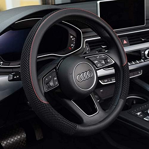 商品 Luyed ハンドルカバー Mサイズ ハンドル外径37 5 38 9 のミニバン 1box Rv 乗用車 軽自動車 マイクロファイバー革 通気性 ステアリングカバー 合成繊維 エラスティックメッシュ