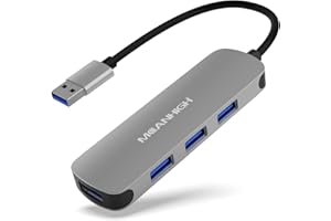 USB 3.0 Hub MEANHIGH 4 Port USB Hub for Laptop Multiport Splitter for Computer USB Port Expander for macbook pro iMac HP,Dell, Asus, PC, Flash Drive, Mobile HDD
