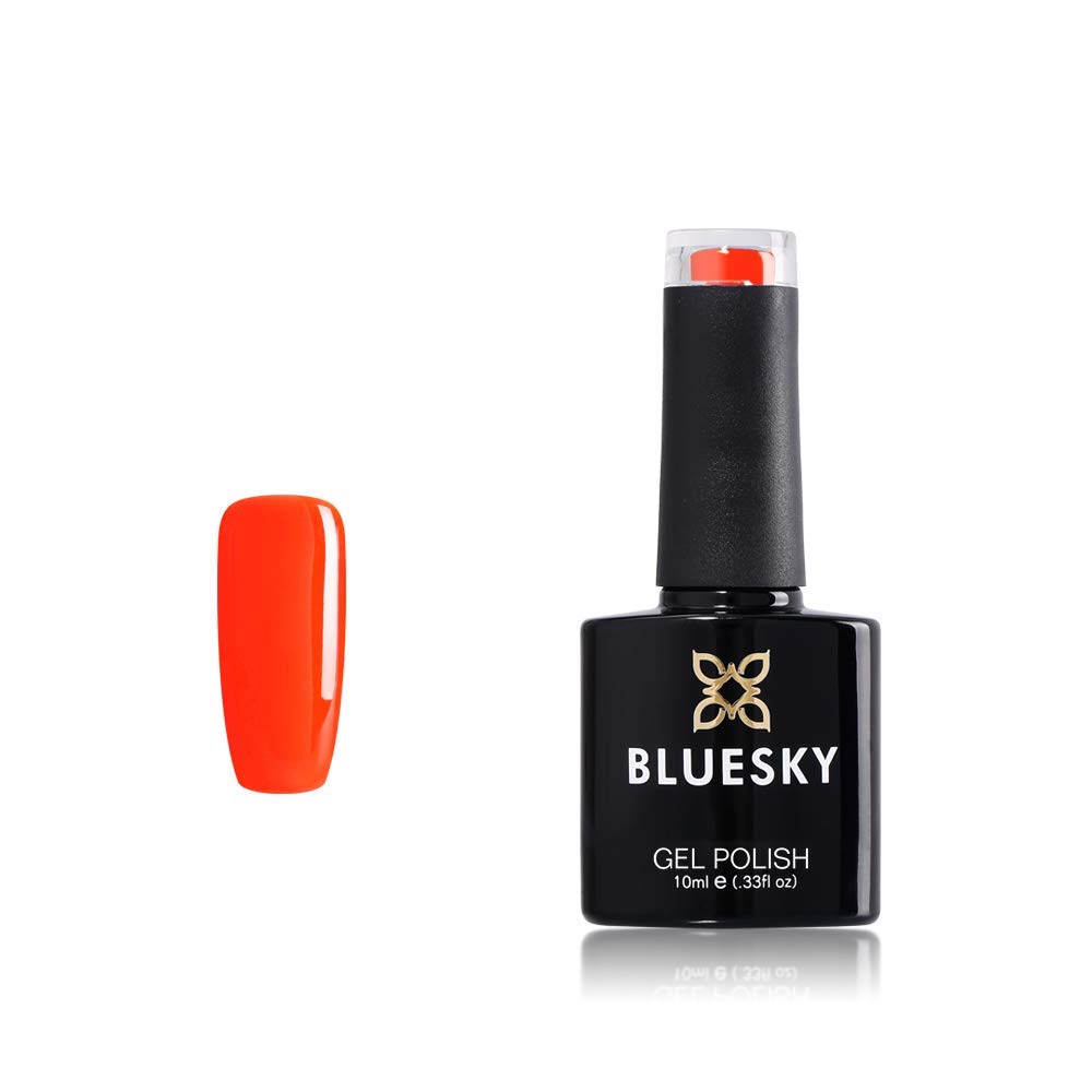 Bluesky Gel Nail Polish, Burlesque Neon22, Bright Orange, Long Lasting, Chip Resistant, 10 ml (Requires Drying Under UV LED Lamp)
