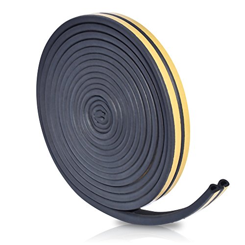 Door And Window Foam Seal Tape 2 PACK: Self-Adhesive EPDM Draft Stopper for Indoor and Outdoor Door Insulation Weather Strip, Gap Draught Blocker, Soundproofing Tape(10ft x 4 seals - Black)