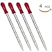 OESS Thick Glass Graduated Dropper Pipettes 1ml with Red Rubber Caps Pk/4