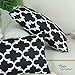 CaliTime Pack of 2 Soft Canvas Pillow Covers Cases for Couch Sofa Home Decor Modern Quatrefoil Accent Geometric 12 X 20 Inches Black