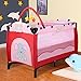 Giantex Pink Baby Crib Playpen Playard Pack Travel Infant Bassinet Bed Foldable