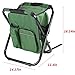 Fishing Backpack Chair,Portable Camping Stool,Foldable Backpack Stool with Double Layer Oxford Fabric Cooler Bag for Fishing,Beach,Camping,House and Outing (Green)