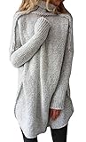 Sarin Mathews Womens Autumn Winter Casual Irregular Pullover Turtleneck Sweater