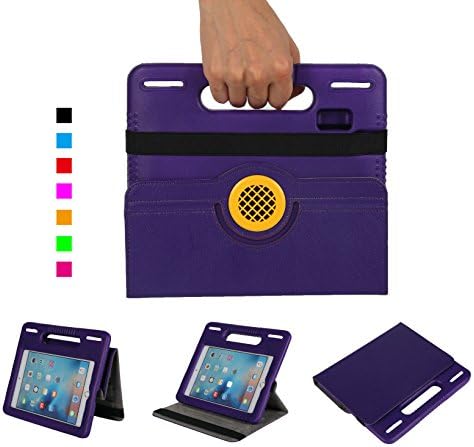 iPad Mini 4 Case, DICEKOO Kids Light Weight Handle Portable with 360 Degree Rotating Stand Case and Screen Protector Shockproof Children Cover for Apple iPad Mini 4 (Purple)