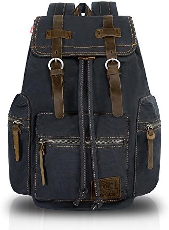 Canvas Backpack｜AUSERO Vintage Traveler Rucksack 15-Inch Laptop Backpack Unisex Casual Satchel
