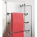 iDesign York Metal Over The Shower Door Towel Rack, Hooks for Master, Guest, Kids' Bathroom, 17.75