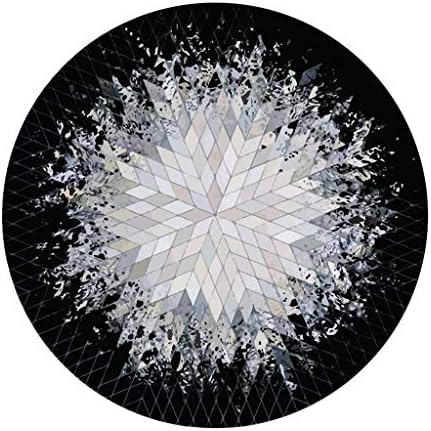QFF Living Room Door Mat Decoration,Bath Mats Carpet Nordic-Style Round Carpet Street Fashion Cloak Pad Simple Black and White Grey Carpet American Style Rug Round Ins Floor Mat Sh