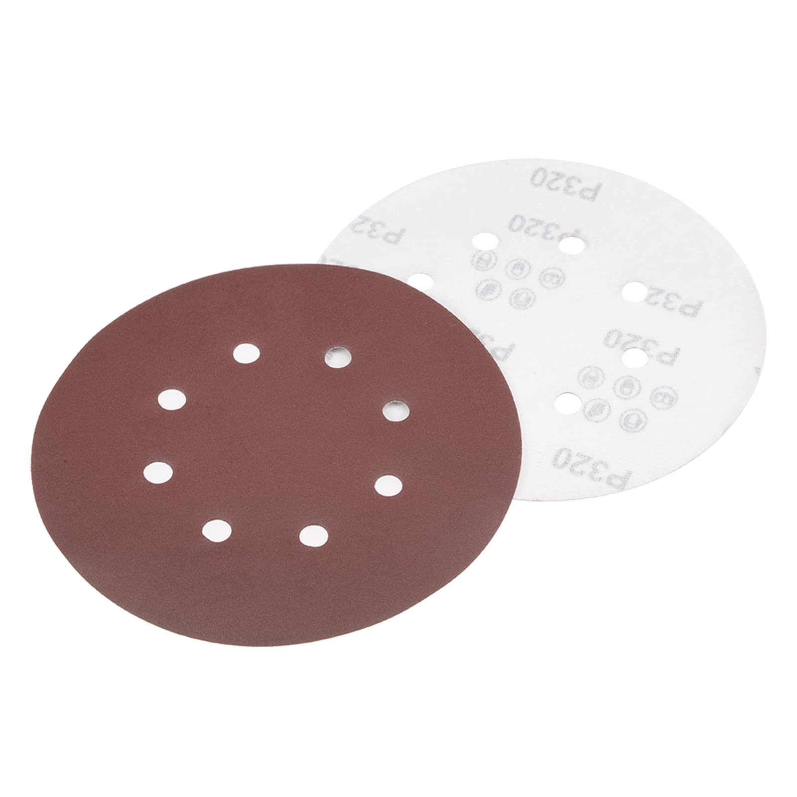 Kozelo 10 Pcs Sanding Discs Hook and Loop Backing - [7 Inch x 320 Grits] Aluminum Oxide Sandpapers for Orbital Sander Round Sanding Papers, 8 Holes