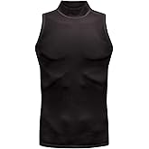 TXGMNA Mens Mock Turtleneck Tank Tops Sports Fitness Quick-Drying Sleeveless Workout Shirt Slim-Fit Vest