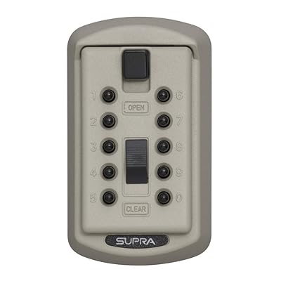 Kidde AccessPoint 001414 KeySafe Original Slimline Push Button Combination Permanent Key Lock Box, 2 -Key, Clay