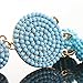 ELEARD Beaded Earrings Elegant Soriee Dangle Bead Disc Bead 3 Ball Dangle Ear Drop Bead Tassel Earrings for Women Light Blue