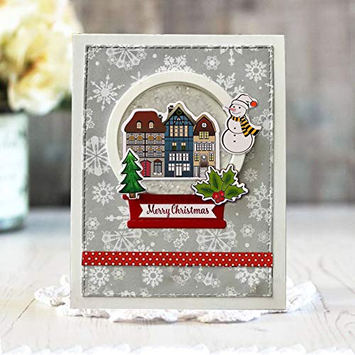 KWELLAM Merry Christmas Let it Snow Snowman Wreath Bottle Deer Star Party Light Clear Stamps for Card Making Decoration and DIY Scrapbooking