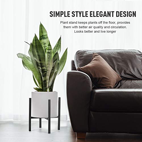 Plant Stand for Indoor Outdoor Plant Pots | Pccooler Mid Century Rustproof Iron Art Flower Pot Holder | Extra Tray Fit Any Planter Pot Below 9.7 Inches | Modern Home Decor (9.7 inches)