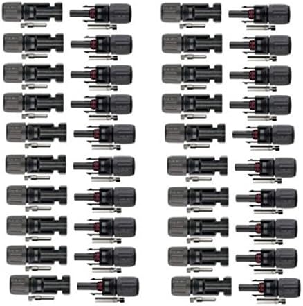 MSPowerstrange 20 Pairs MC4 30A Male Female M/F Wire Connectors Set Solar Panel PV Cable Wire