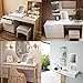 Makeup Mirror with Lights , LED Lighted Movable Vanity Mirror Bright LED Magnification Large Screen Touch Dimmable (White)