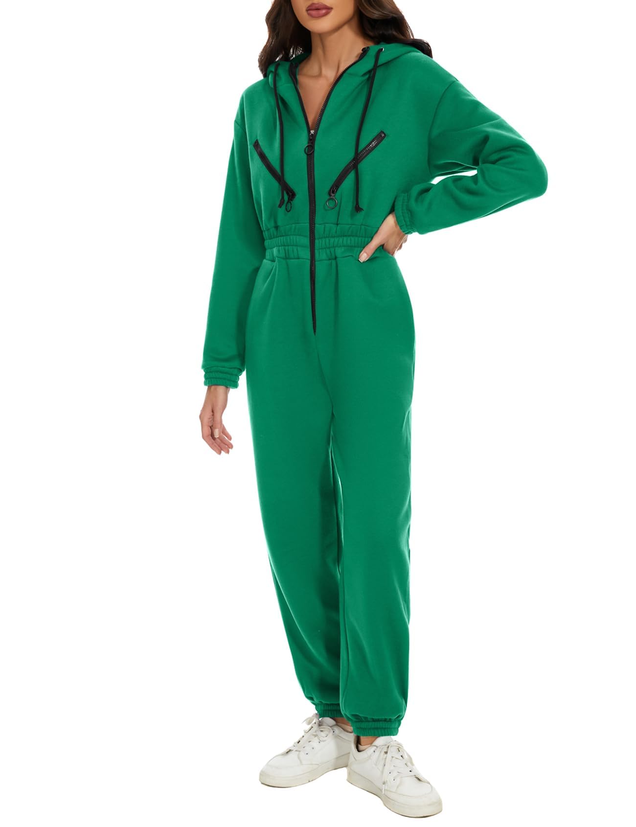 Photo 1 of ***MINOR DAMAGE*** ***READ CLERK NOTES*** COZYPOIN Women Fleece Jumpsuits One Piece Outfits Hooded Sweatshirt Set High Waist Ladies Jumpsuit