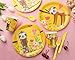 Springtime Sloth Party Bundle, Includes Plates, Napkins, Cups, and Cutlery (24 Guests,144 Pieces) Multicolor