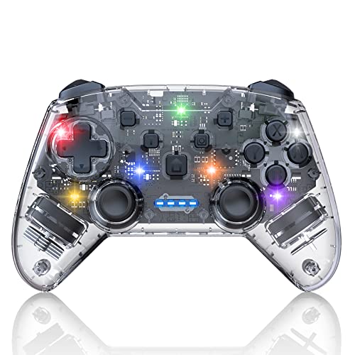 Switch Controller, Switch Pro Controller for Switch/Switch Lite/Switch  OLED, Color Adjustable RGB Hue Light Switch Controllers Pro with  Joystick,