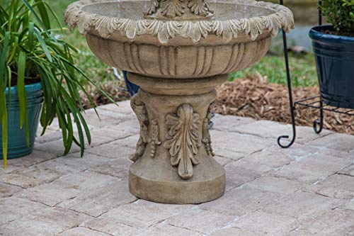 Kenroy Home 51010SNDST Ibiza Outdoor Tiered Fountain with Lights, 45" H, Sandstone Finish - Thumbnail 7