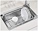Expandable Dish Drying Rack, 304 Stainless Steel Over Sink Dish Drainer, Dish Rack in Sink or On Counter with Utensil Drying Rack, Rustproof-X Large