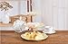 3-Tier Ceramic Cupcake Stand - Elegant Embossed Porcelain Dessert Display Cake Stand - Colorful & Diverse for Baby Shower, Birthday, Wedding, Tea Party (Canary Yellow)