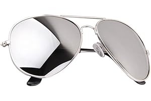 ZOPAC Thacher's Nook Aviator Sunglasses Full Mirror Lenses Silver Metal Frame UV400 Protection
