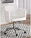 Signature Design by Ashley Baraga Contemporary Adjustable Swivel Home Office Desk Chair, White