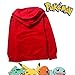 Pokemon Long Sleeve Front Zip Hoodie Sweater Jacket Coat (7-8 sz 130, Red)