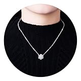VAMJAM Pendant Necklace With 925 Sterling Silver Snowflake Zircon Choker Necklace Best Gift For Women
