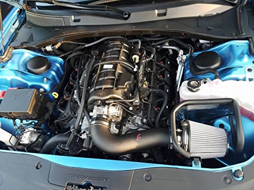 R&L Racing AF Dynamic Black Cold Air Filter Intake Kit Systems with Heat Shield for 2011-2017 Dodge 300C / Challenger/Charge