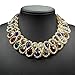 AWAYTR  Ladies Chunky Choker Necklace Gold Tone Fashion Statement Big Translucent Crystals