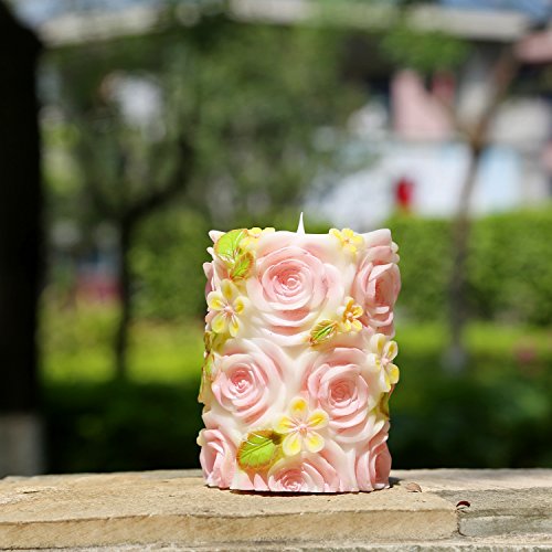 simpdecor Moving Wick LED Candles 3D Flickering Pillar Flameless Candle