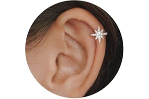 NECOCY Star Ear Cuff Earrings for Women, Dainty Gold/Sliver Ear Cuffs Non Piercing Tiny Cartilage Cuff Earring Boho Trendy Northstar Starburst Ear Cuff Set Jewelry Gift for Women
