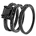 Black Stainless Steel Women Wedding Engagement Ring Set Halo Black Princess CZ Size 5-10 SPJ