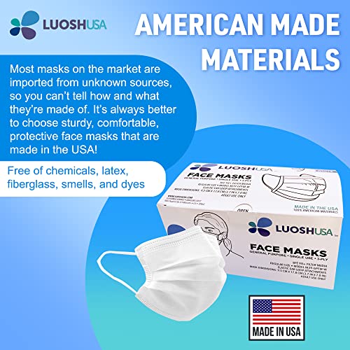 Luosh Face Masks Disposable Made in USA Only ASTM Level 3 Mask with