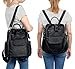 UTO Women Backpack Purse PU Washed Leather Ladies Rucksack Shoulder Bag, Black