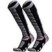 WEIERYA Ski Sock Merino Wool Ski Socks Mens Womens Skiing & Snowboarding Socks, Over The Calf, Black Medium 2 Items