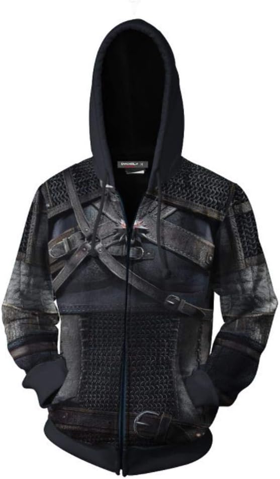 Men's Zip Hoodies 3D The Witcher Printed Sweatshirt Sweater Jumper Long Sleeve Pullover Tops With Pocket A- 3XL