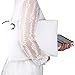 Aladin Oversized Clutch Bag Purse, Womens Large leather Evening Wristlet Handbag (White)