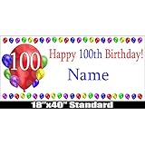 100TH BIRTHDAY BALLOON BLAST CUSTOMIZABLE BANNER